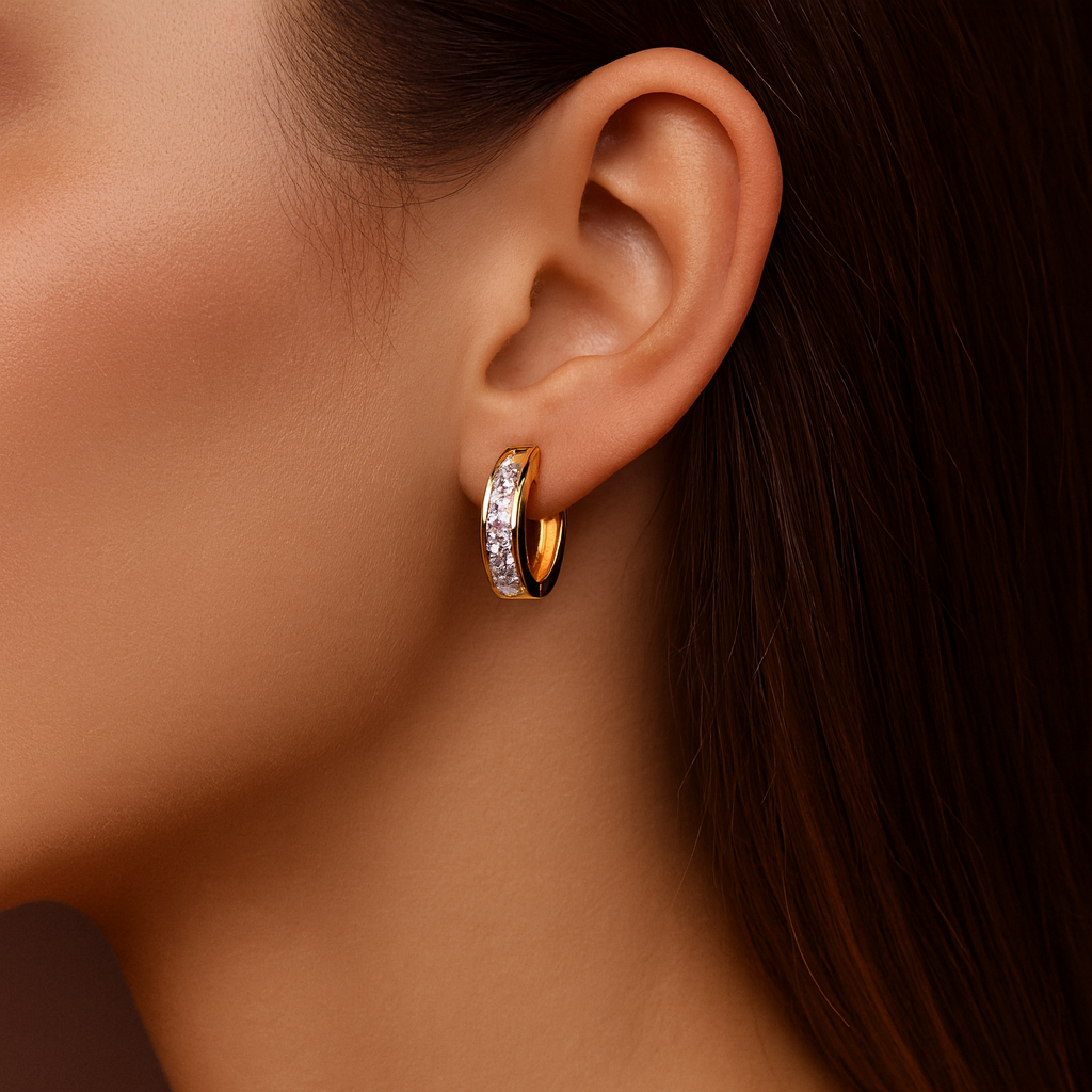 Πavlína - Κρεμαστά σκουλαρίκια σε χρυσό και κρύσταλλο