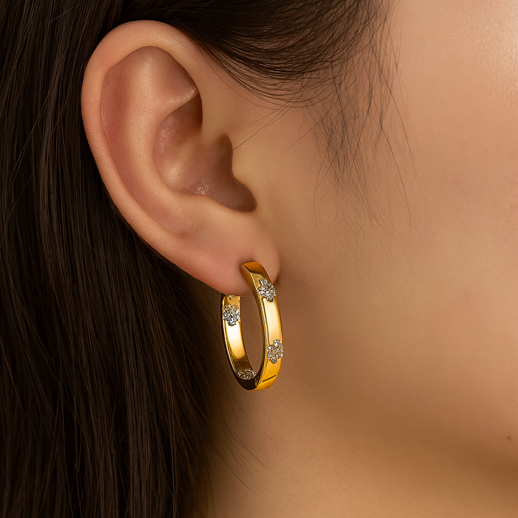 Αουρέλια - Χρυσά vintage σκουλαρίκια λουλουδιών